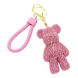 Tigerstars Bling Pink Bear Strap Key Chain